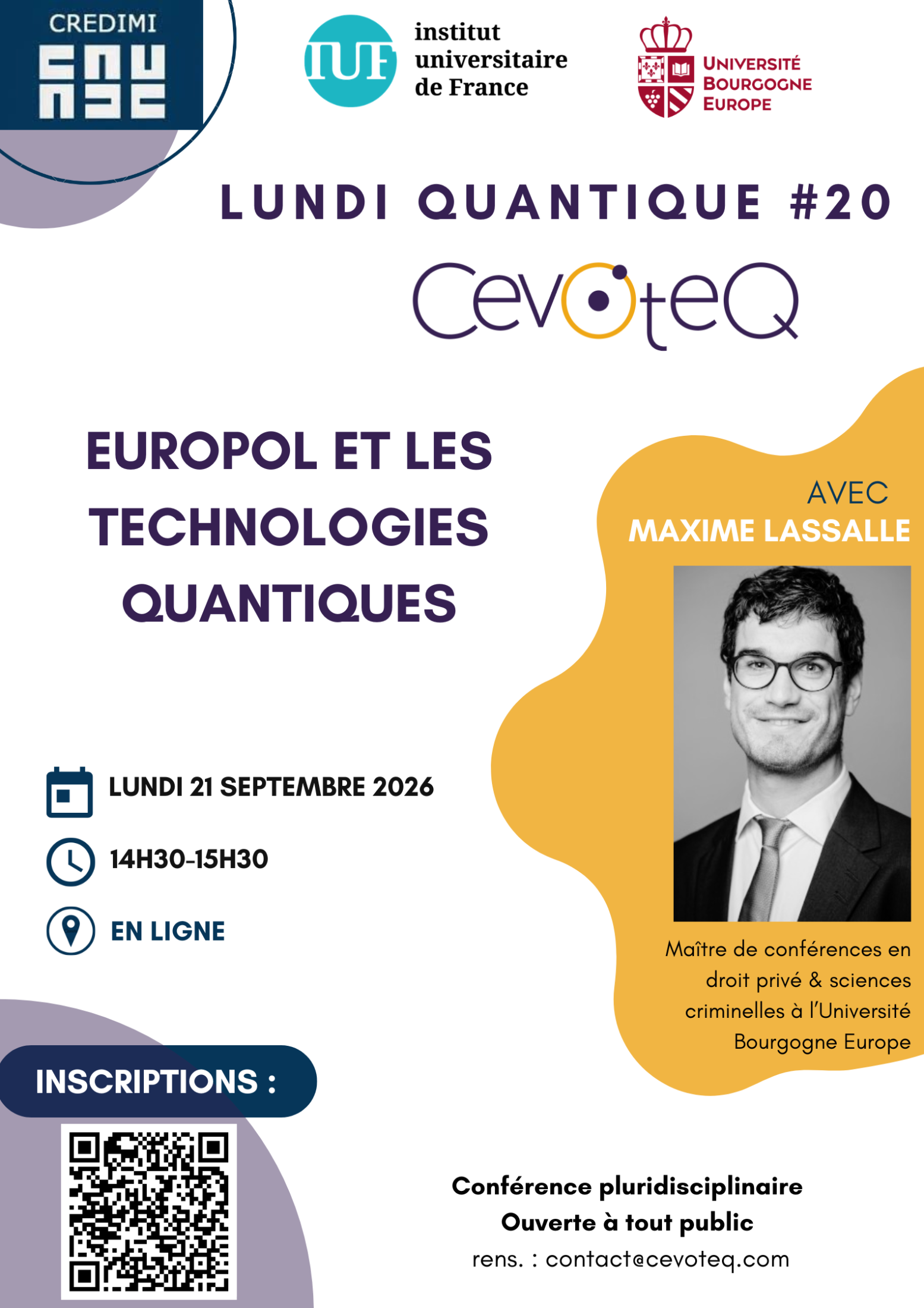 Photo de l'article : 20260921 - Lundi Quantique #20 avec Maxime Lassalle, 