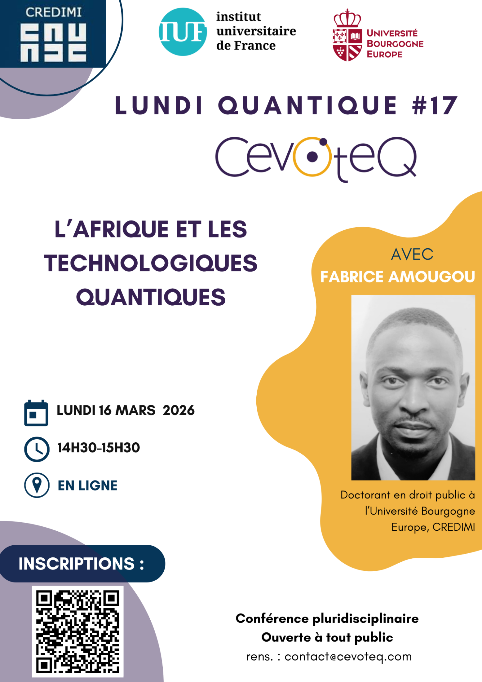 Photo de l'article : 20260316 - Lundi Quantique #17 avec Fabrice Amougou, 